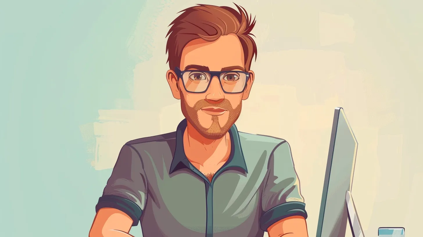 mężczyzna pracujący przed komputerem z Clickbank